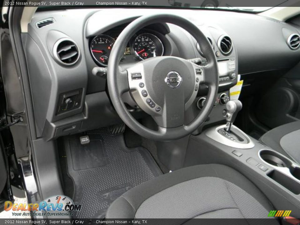2012 Nissan Rogue SV Super Black / Gray Photo #11