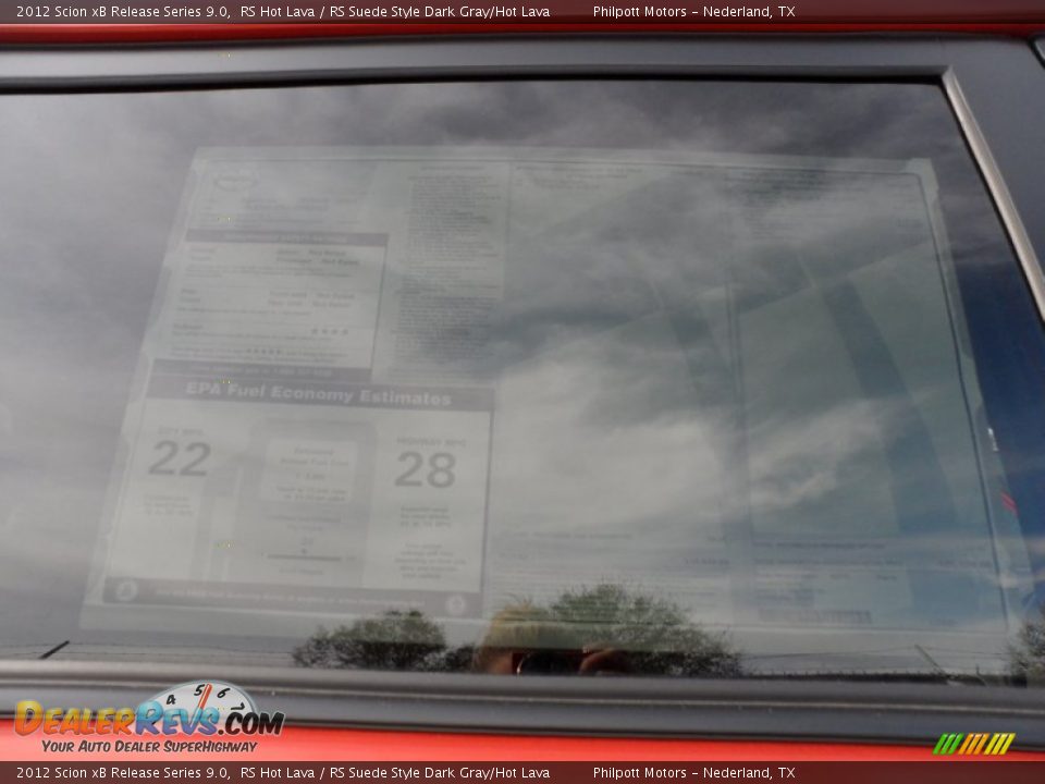 2012 Scion xB Release Series 9.0 RS Hot Lava / RS Suede Style Dark Gray/Hot Lava Photo #36