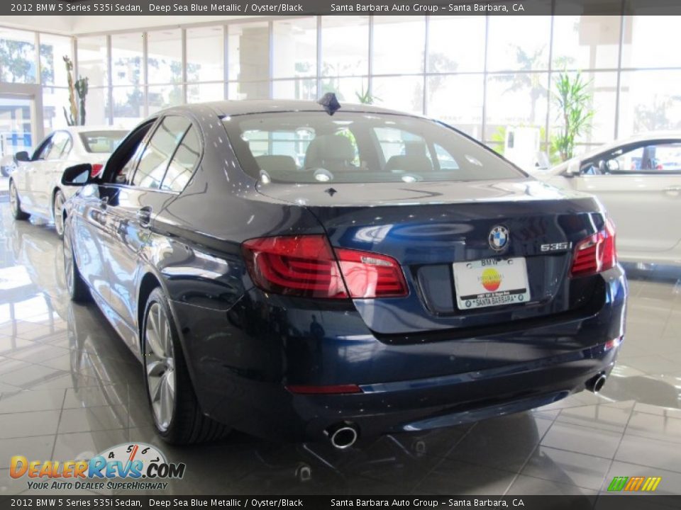 2012 BMW 5 Series 535i Sedan Deep Sea Blue Metallic / Oyster/Black Photo #6