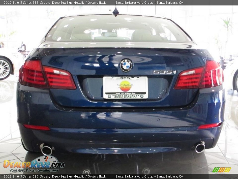 2012 BMW 5 Series 535i Sedan Deep Sea Blue Metallic / Oyster/Black Photo #7