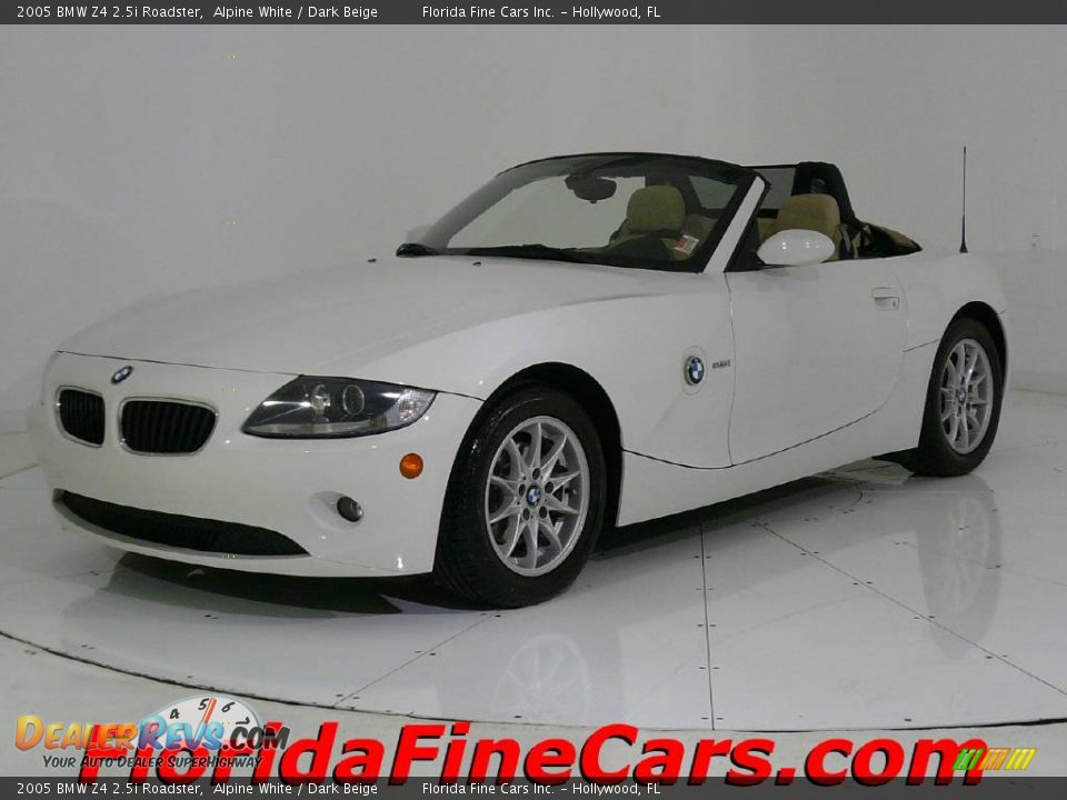 2005 BMW Z4 2.5i Roadster Alpine White / Dark Beige Photo #1