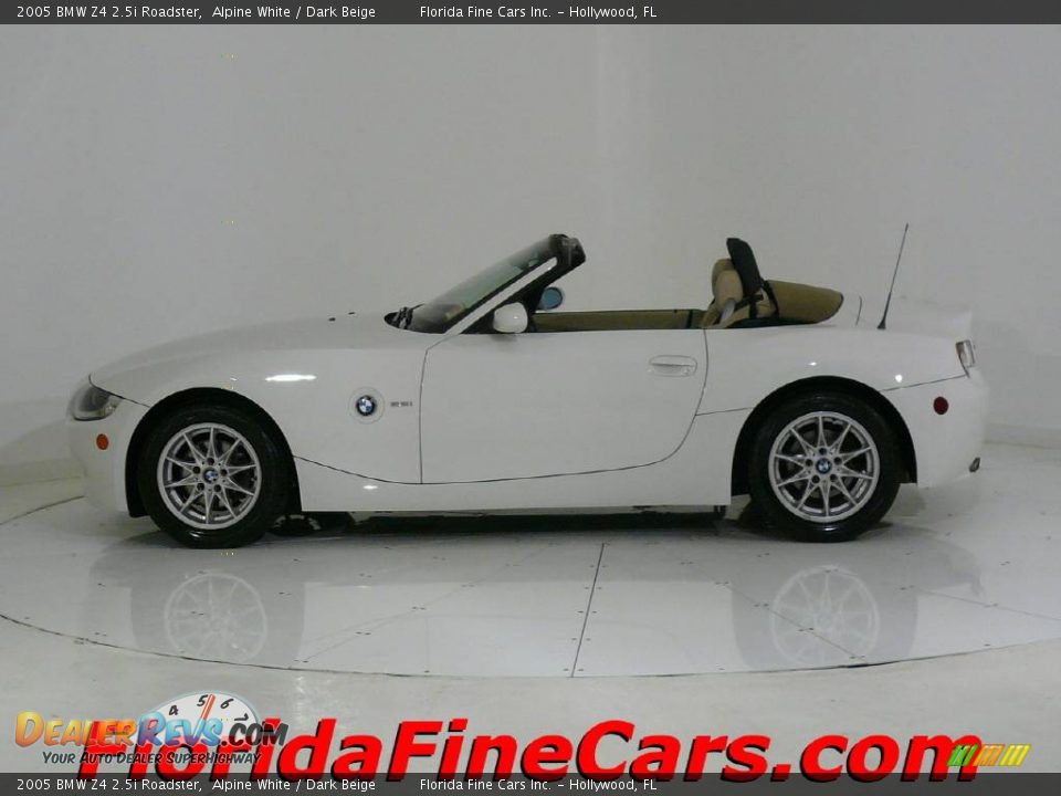 2005 BMW Z4 2.5i Roadster Alpine White / Dark Beige Photo #3