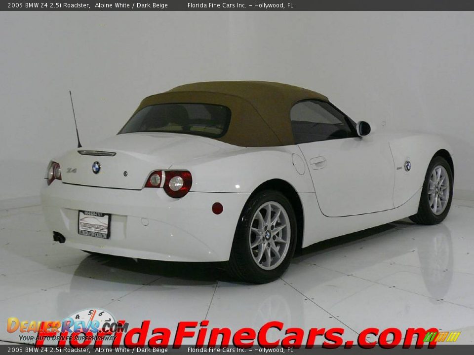2005 BMW Z4 2.5i Roadster Alpine White / Dark Beige Photo #9