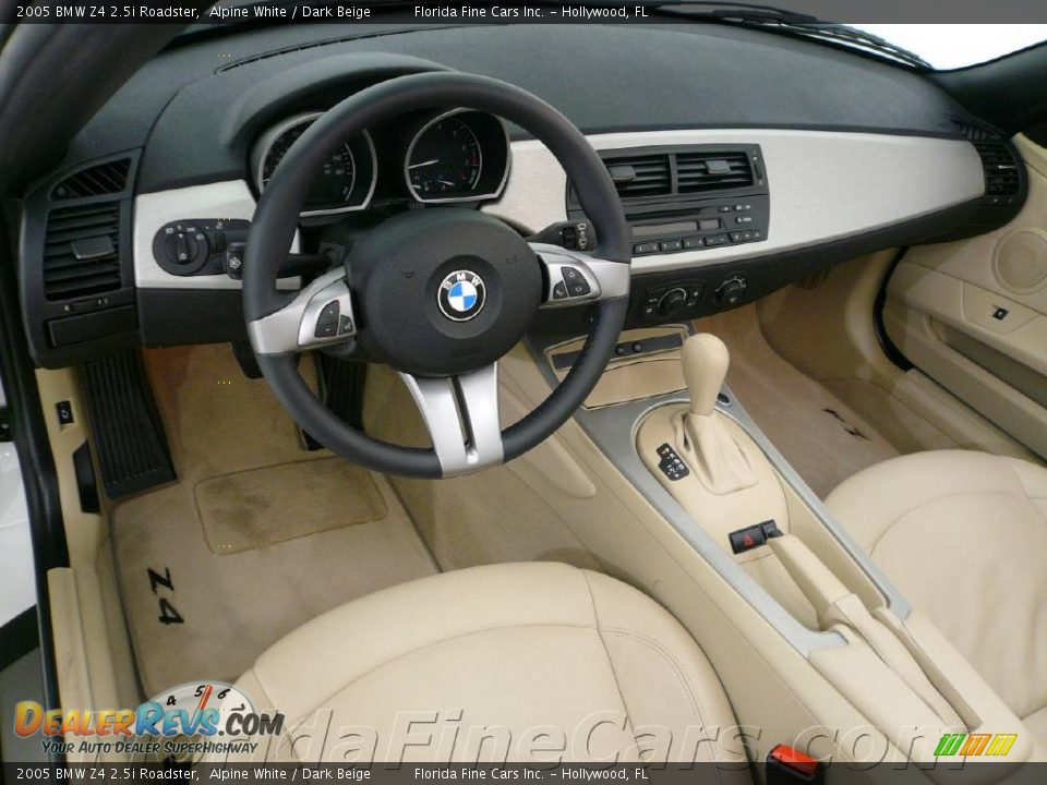 2005 BMW Z4 2.5i Roadster Alpine White / Dark Beige Photo #13