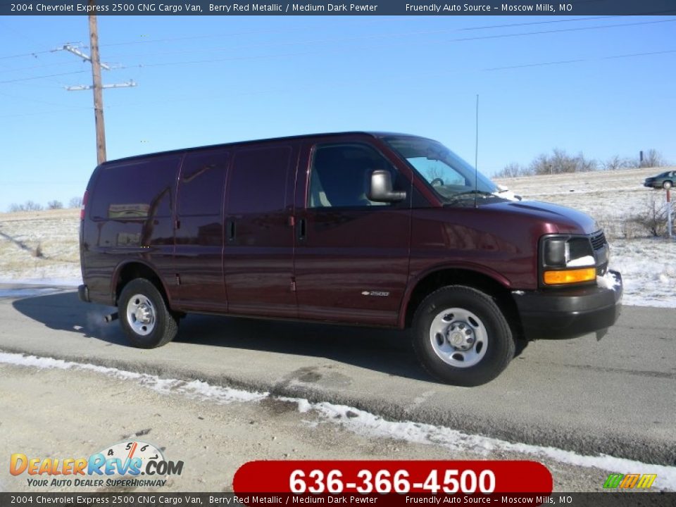 2004 Chevrolet Express 2500 CNG Cargo Van Berry Red Metallic / Medium Dark Pewter Photo #2