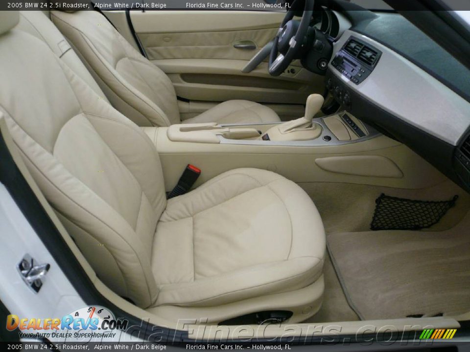 2005 BMW Z4 2.5i Roadster Alpine White / Dark Beige Photo #14