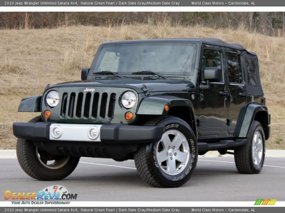 2010 Jeep Wrangler Unlimited Sahara 4x4 Natural Green Pearl / Dark Slate Gray/Medium Slate Gray Photo #1
