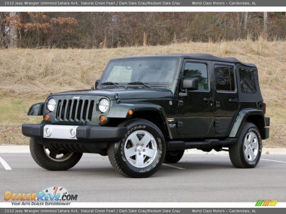 2010 Jeep Wrangler Unlimited Sahara 4x4 Natural Green Pearl / Dark Slate Gray/Medium Slate Gray Photo #3