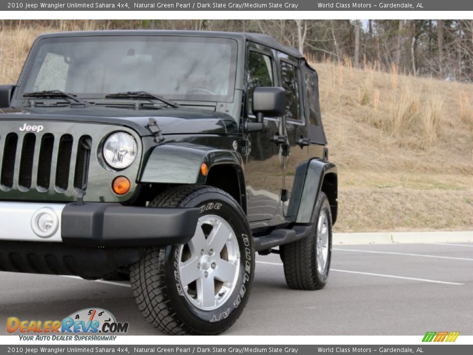 2010 Jeep Wrangler Unlimited Sahara 4x4 Natural Green Pearl / Dark Slate Gray/Medium Slate Gray Photo #4