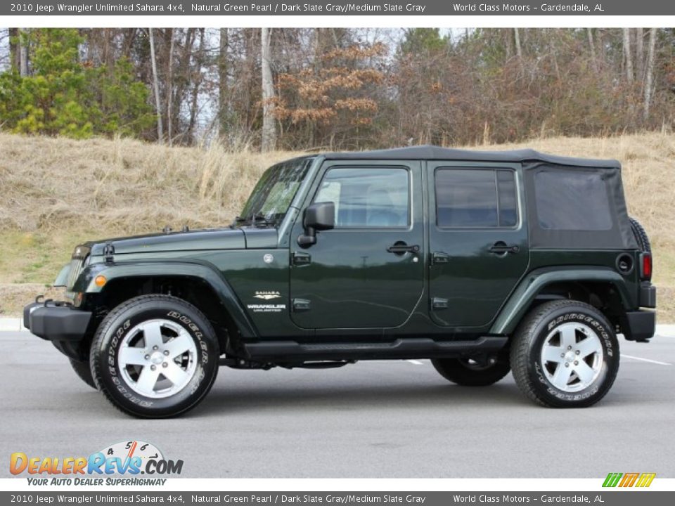 2010 Jeep Wrangler Unlimited Sahara 4x4 Natural Green Pearl / Dark Slate Gray/Medium Slate Gray Photo #8