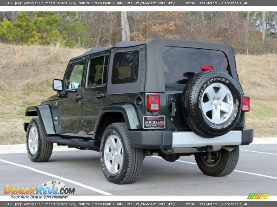 2010 Jeep Wrangler Unlimited Sahara 4x4 Natural Green Pearl / Dark Slate Gray/Medium Slate Gray Photo #16