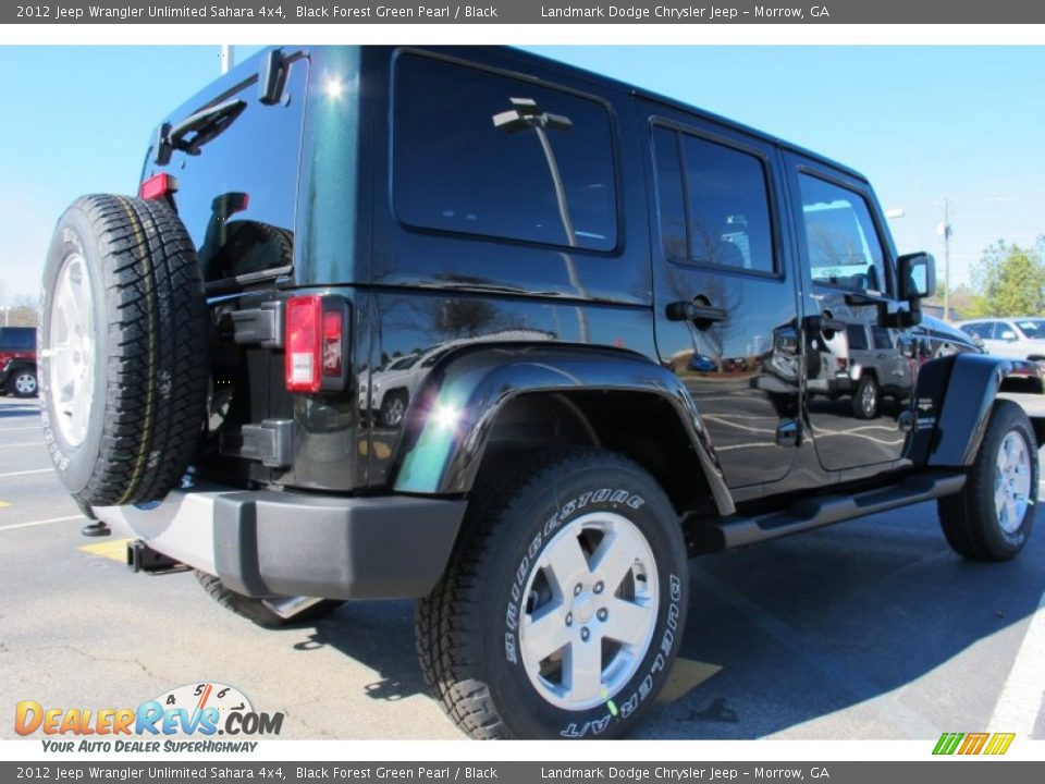 2012 Jeep Wrangler Unlimited Sahara 4x4 Black Forest Green Pearl / Black Photo #3