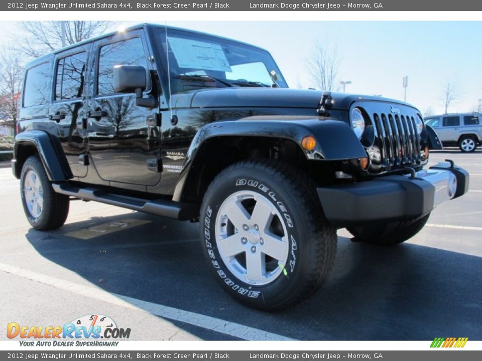 2012 Jeep Wrangler Unlimited Sahara 4x4 Black Forest Green Pearl / Black Photo #4