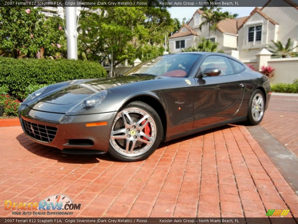 2007 Ferrari 612 Scaglietti F1A Grigio Silverstone (Dark Grey Metallic) / Rosso Photo #3
