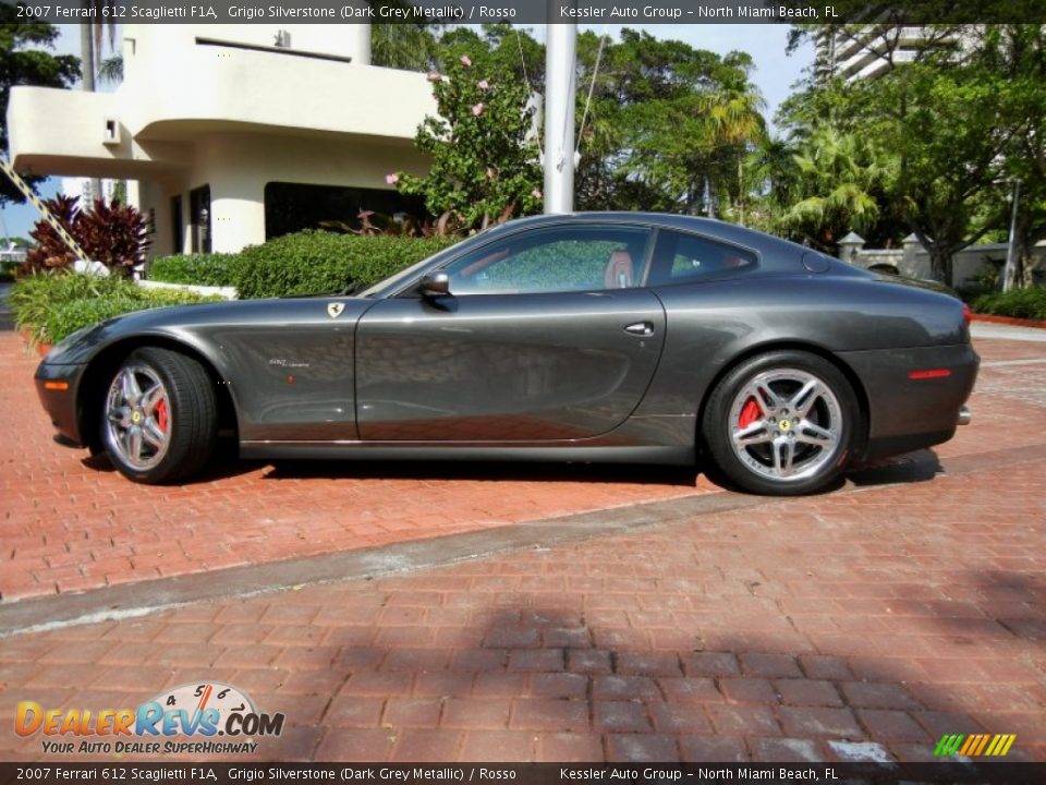 2007 Ferrari 612 Scaglietti F1A Grigio Silverstone (Dark Grey Metallic) / Rosso Photo #6