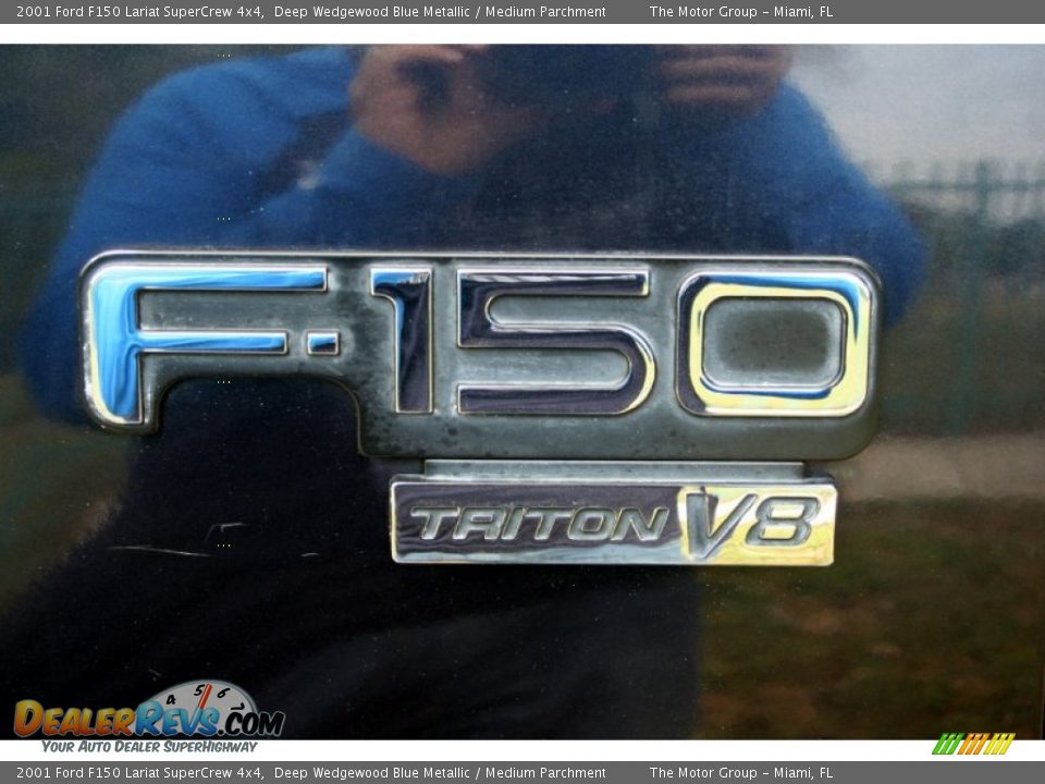 2001 Ford F150 Lariat SuperCrew 4x4 Deep Wedgewood Blue Metallic / Medium Parchment Photo #18