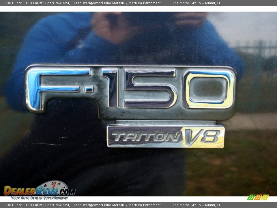 2001 Ford F150 Lariat SuperCrew 4x4 Deep Wedgewood Blue Metallic / Medium Parchment Photo #19