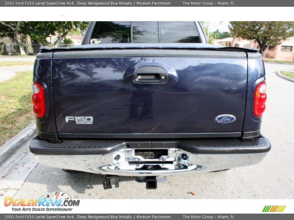 2001 Ford F150 Lariat SuperCrew 4x4 Deep Wedgewood Blue Metallic / Medium Parchment Photo #21