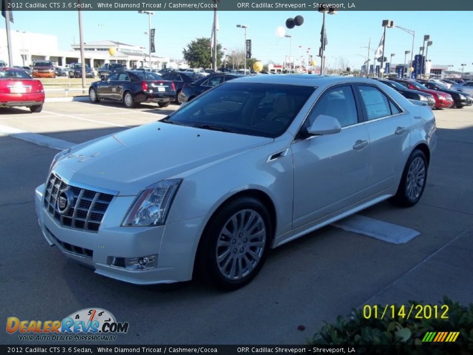 2012 Cadillac CTS 3.6 Sedan White Diamond Tricoat / Cashmere/Cocoa Photo #1