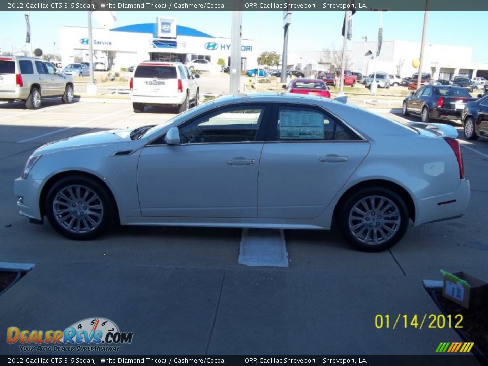 2012 Cadillac CTS 3.6 Sedan White Diamond Tricoat / Cashmere/Cocoa Photo #5