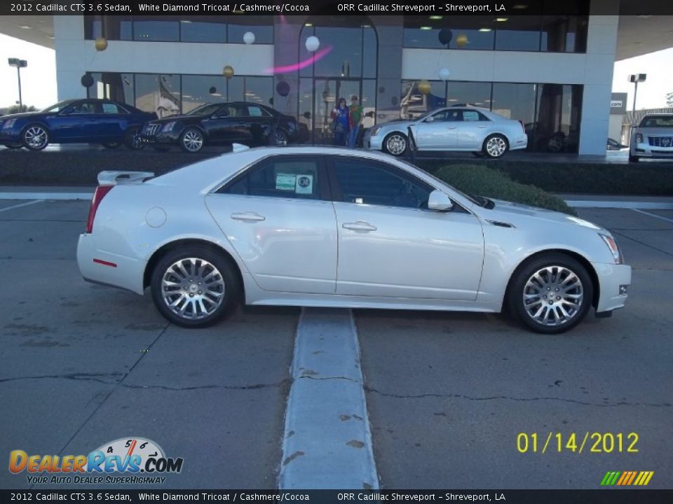 2012 Cadillac CTS 3.6 Sedan White Diamond Tricoat / Cashmere/Cocoa Photo #6