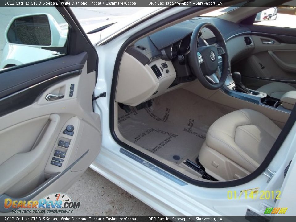 2012 Cadillac CTS 3.6 Sedan White Diamond Tricoat / Cashmere/Cocoa Photo #10