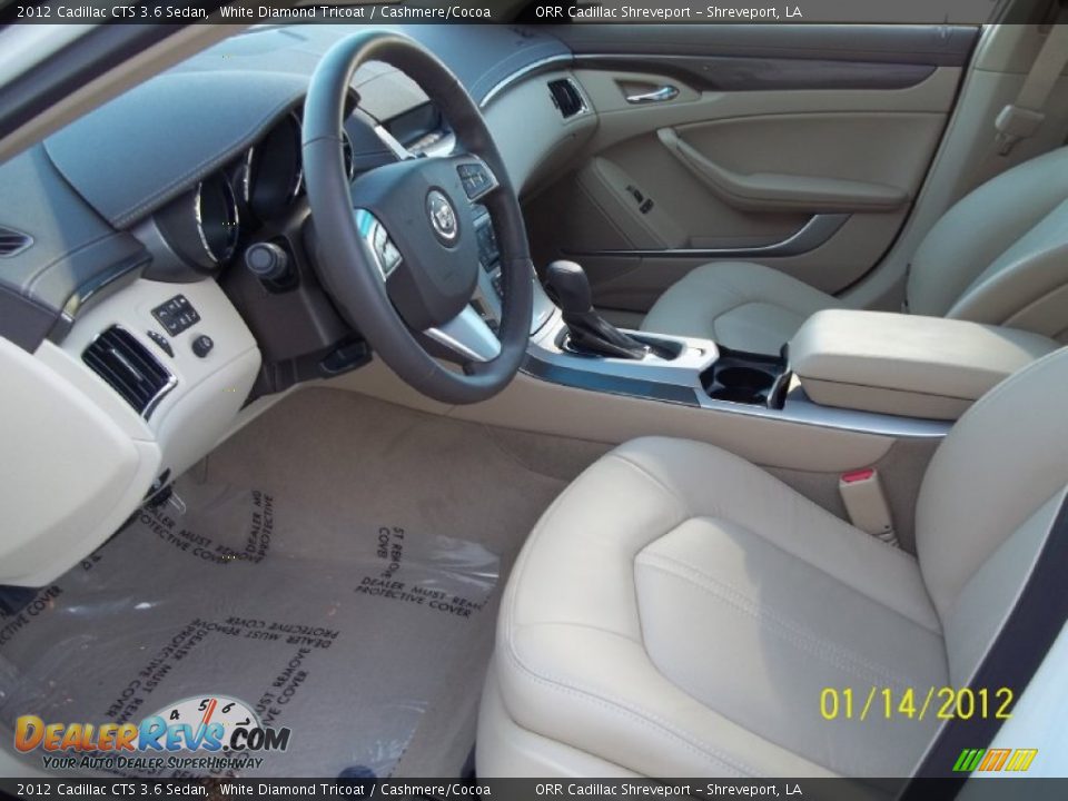 2012 Cadillac CTS 3.6 Sedan White Diamond Tricoat / Cashmere/Cocoa Photo #11
