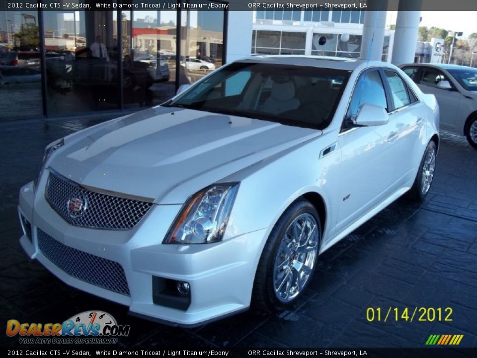 2012 Cadillac CTS -V Sedan White Diamond Tricoat / Light Titanium/Ebony Photo #1