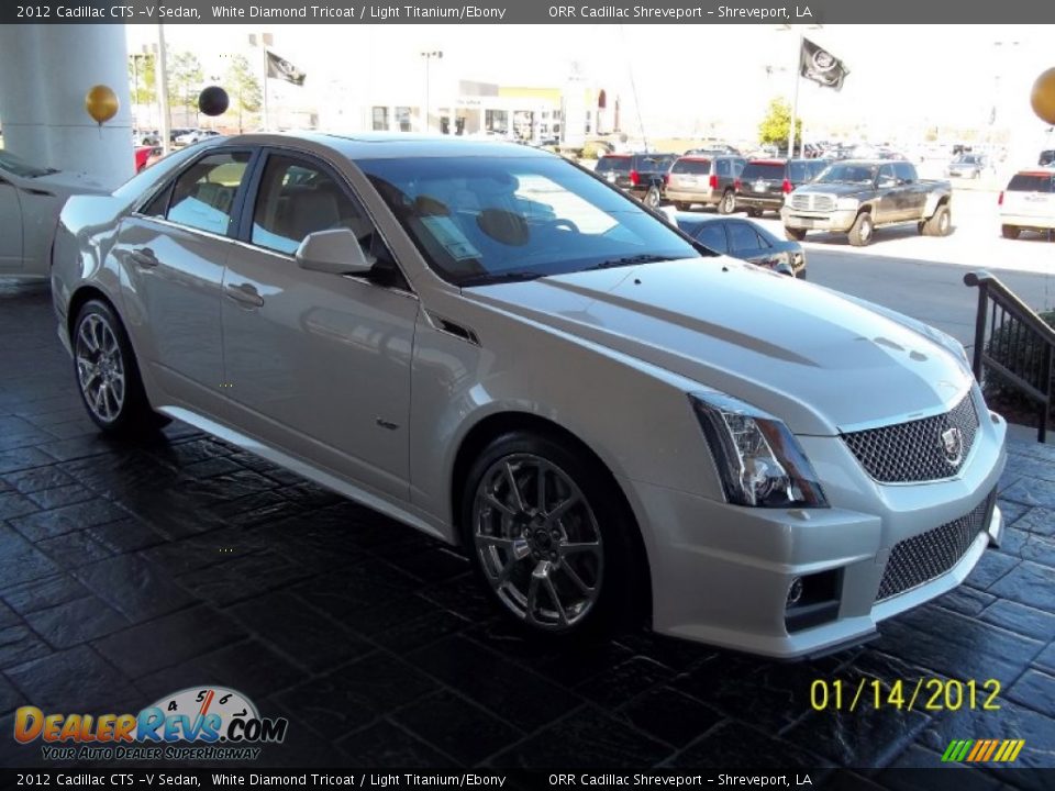 2012 Cadillac CTS -V Sedan White Diamond Tricoat / Light Titanium/Ebony Photo #2