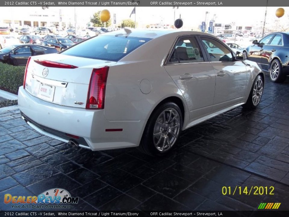 2012 Cadillac CTS -V Sedan White Diamond Tricoat / Light Titanium/Ebony Photo #3