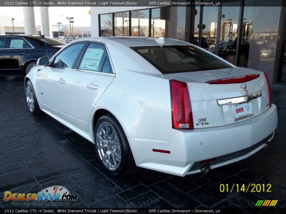 2012 Cadillac CTS -V Sedan White Diamond Tricoat / Light Titanium/Ebony Photo #4