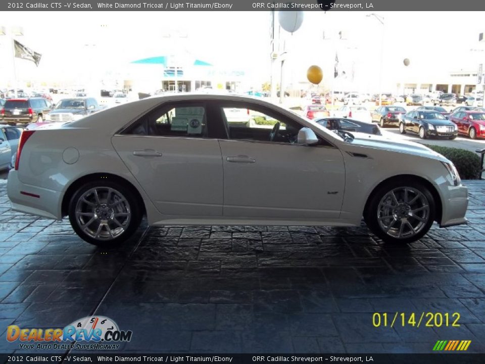 2012 Cadillac CTS -V Sedan White Diamond Tricoat / Light Titanium/Ebony Photo #6