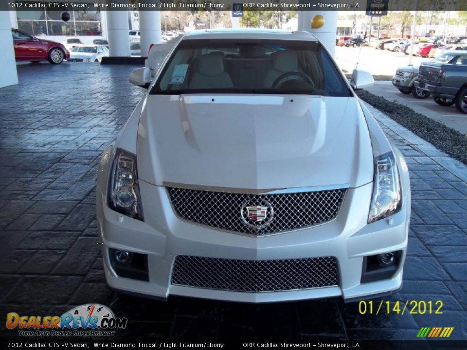 2012 Cadillac CTS -V Sedan White Diamond Tricoat / Light Titanium/Ebony Photo #7