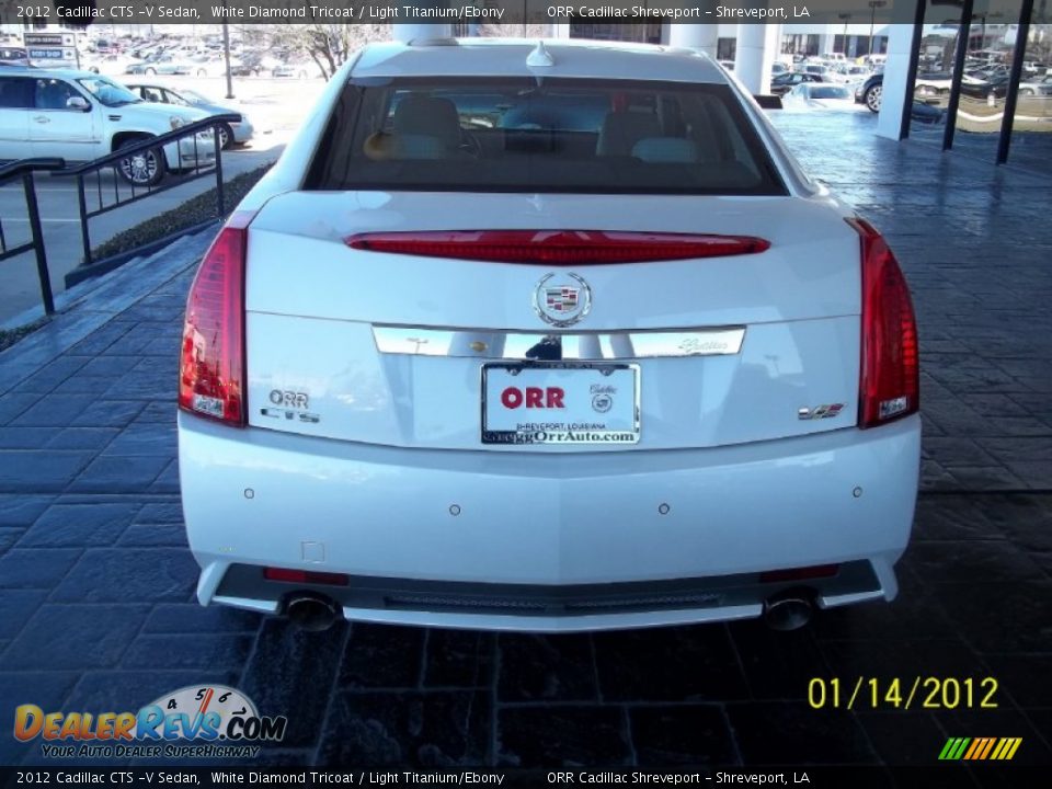 2012 Cadillac CTS -V Sedan White Diamond Tricoat / Light Titanium/Ebony Photo #8