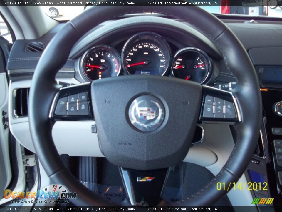 2012 Cadillac CTS -V Sedan White Diamond Tricoat / Light Titanium/Ebony Photo #9