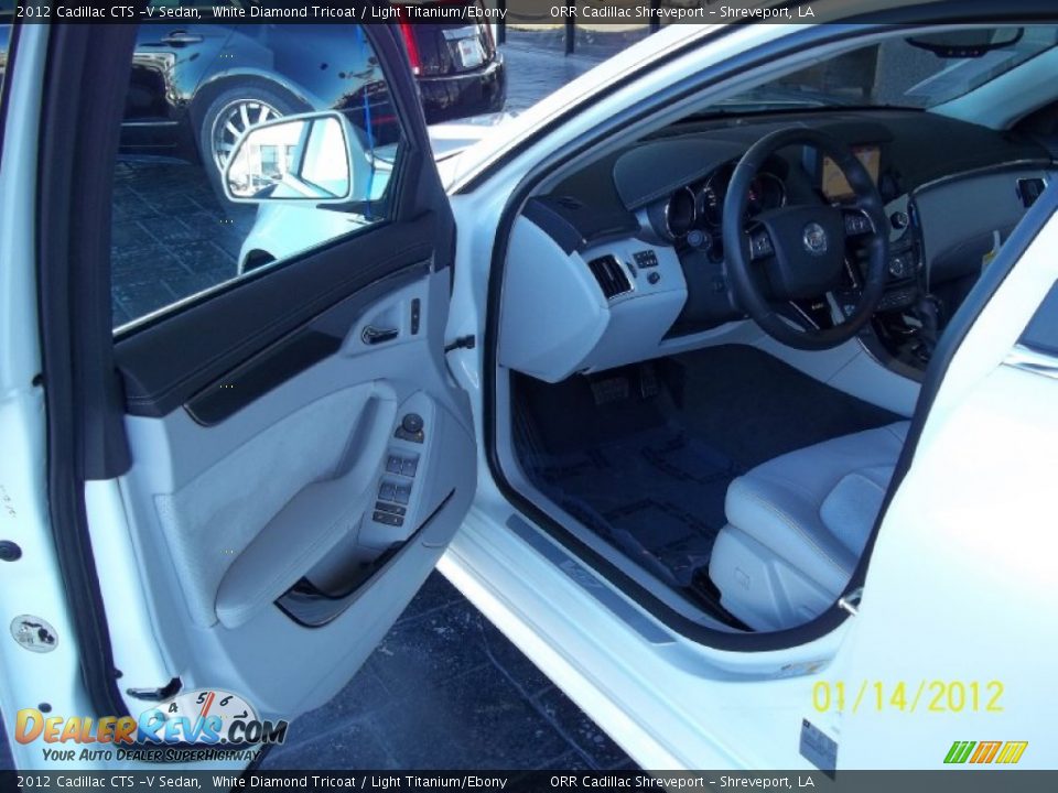 2012 Cadillac CTS -V Sedan White Diamond Tricoat / Light Titanium/Ebony Photo #11