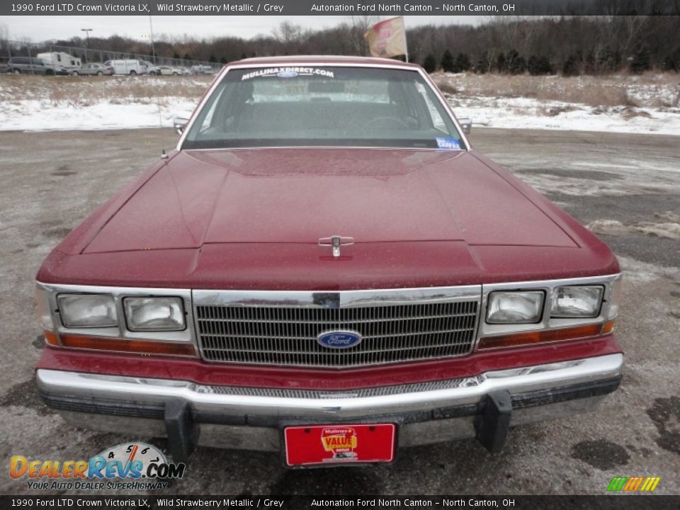 1990 Ford LTD Crown Victoria LX Wild Strawberry Metallic / Grey Photo #12