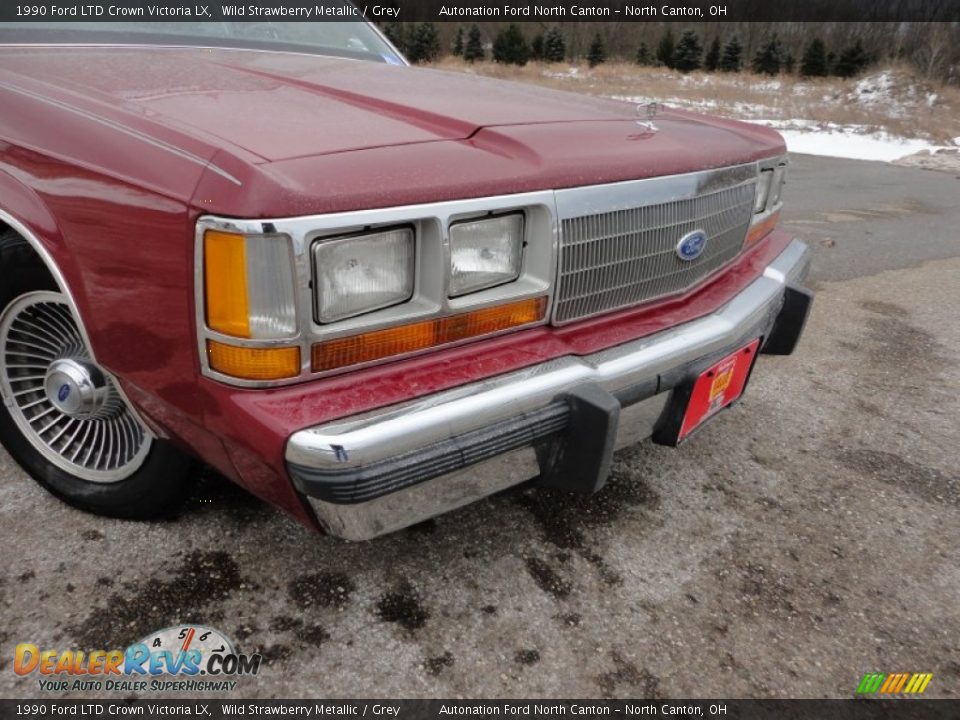 1990 Ford LTD Crown Victoria LX Wild Strawberry Metallic / Grey Photo #13