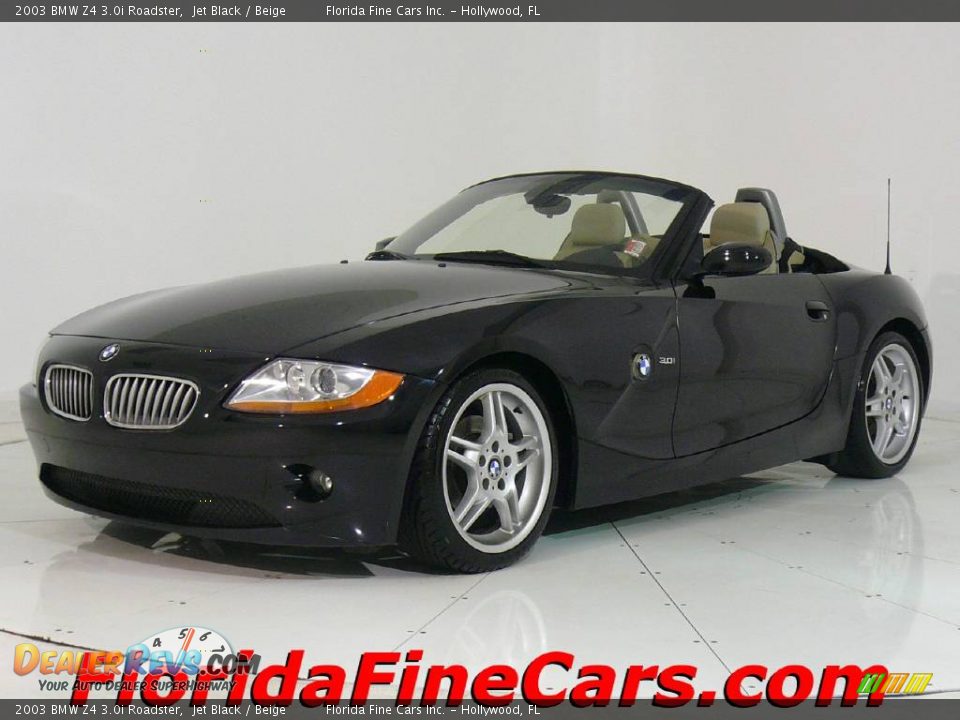 2003 BMW Z4 3.0i Roadster Jet Black / Beige Photo #1