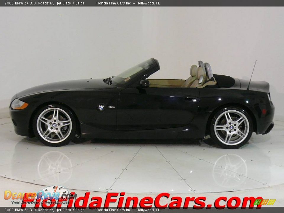 2003 BMW Z4 3.0i Roadster Jet Black / Beige Photo #3