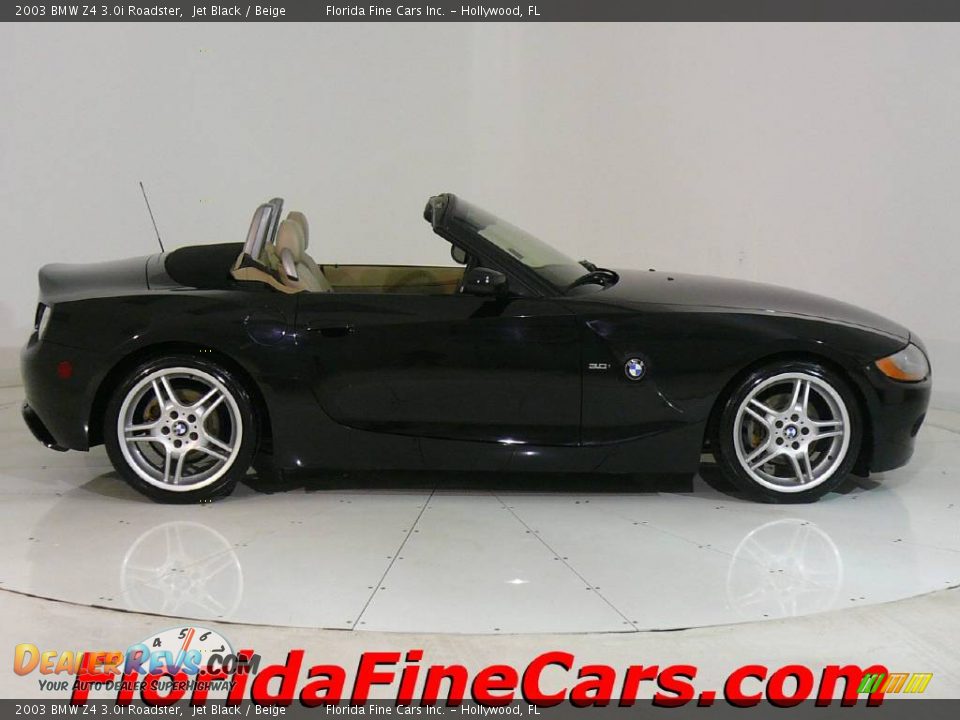 2003 BMW Z4 3.0i Roadster Jet Black / Beige Photo #4