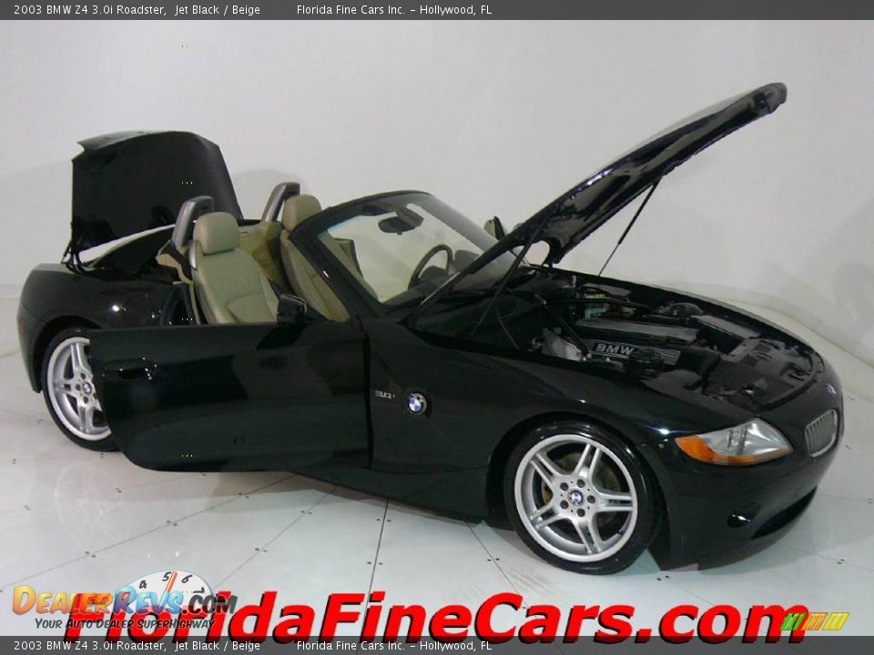 2003 BMW Z4 3.0i Roadster Jet Black / Beige Photo #7