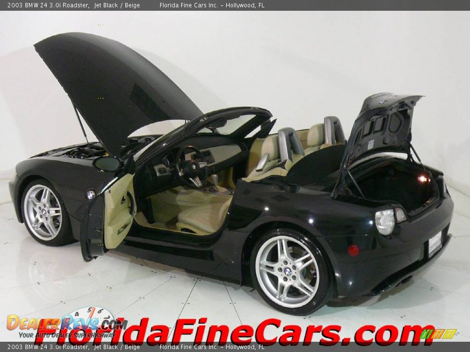 2003 BMW Z4 3.0i Roadster Jet Black / Beige Photo #8