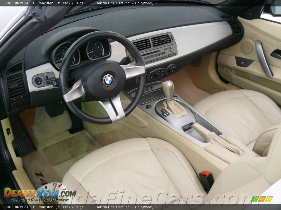 2003 BMW Z4 3.0i Roadster Jet Black / Beige Photo #13