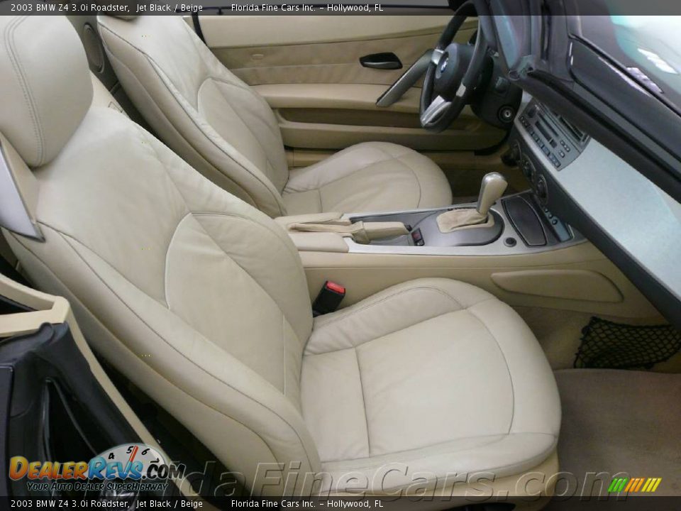 2003 BMW Z4 3.0i Roadster Jet Black / Beige Photo #14