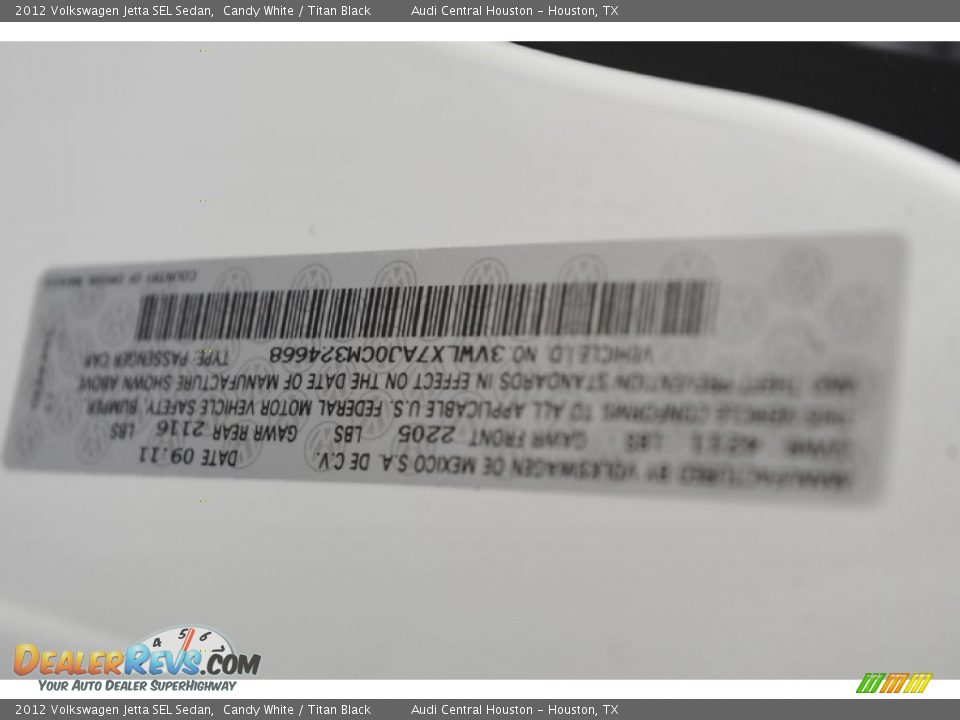 2012 Volkswagen Jetta SEL Sedan Candy White / Titan Black Photo #7