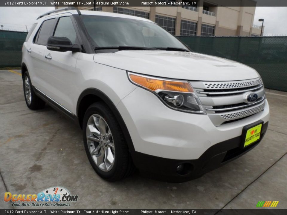 2012 Ford Explorer XLT White Platinum Tri-Coat / Medium Light Stone Photo #1
