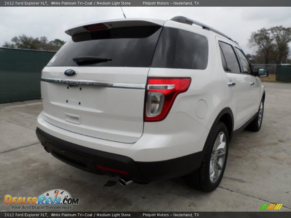 2012 Ford Explorer XLT White Platinum Tri-Coat / Medium Light Stone Photo #3