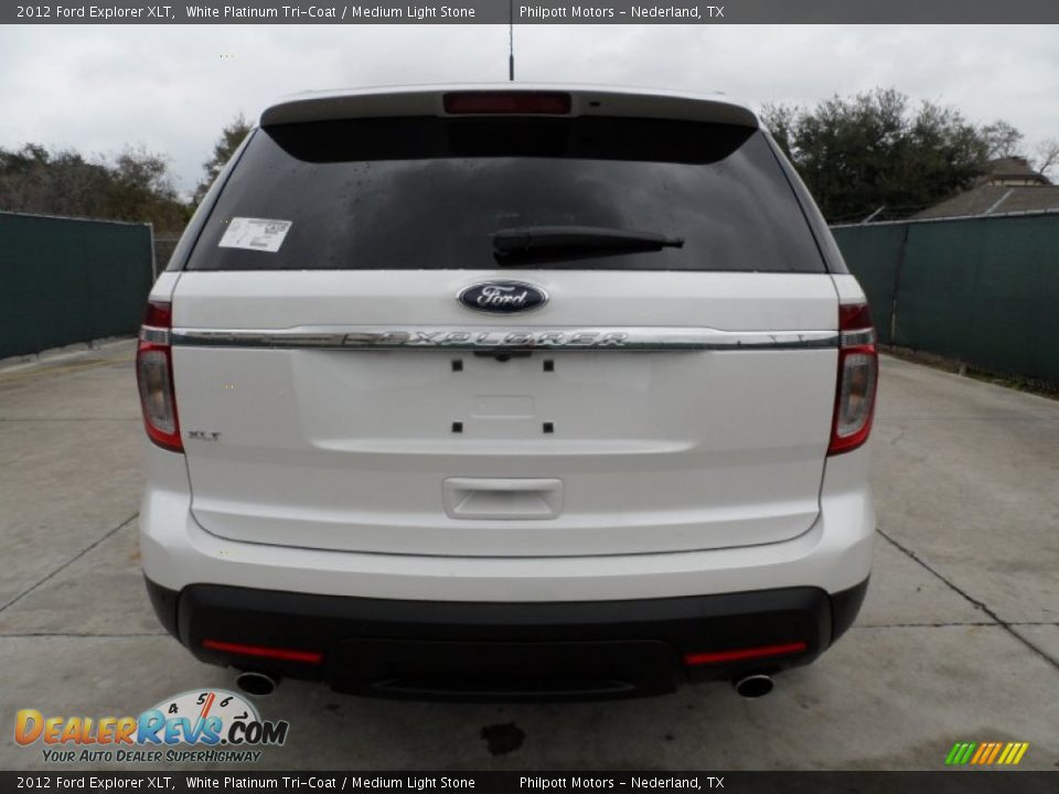 2012 Ford Explorer XLT White Platinum Tri-Coat / Medium Light Stone Photo #4