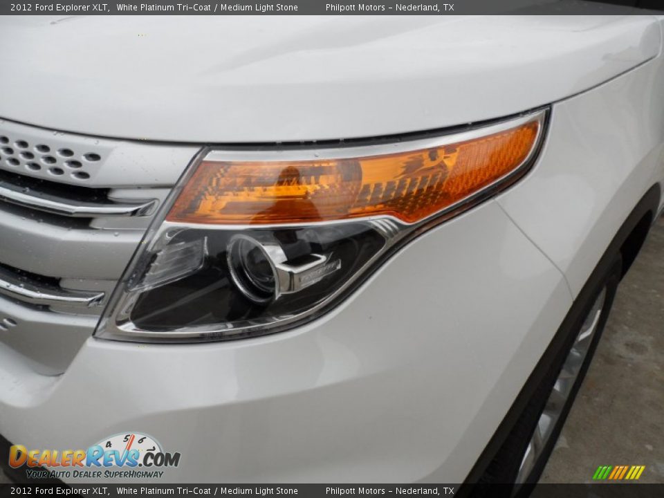 2012 Ford Explorer XLT White Platinum Tri-Coat / Medium Light Stone Photo #9